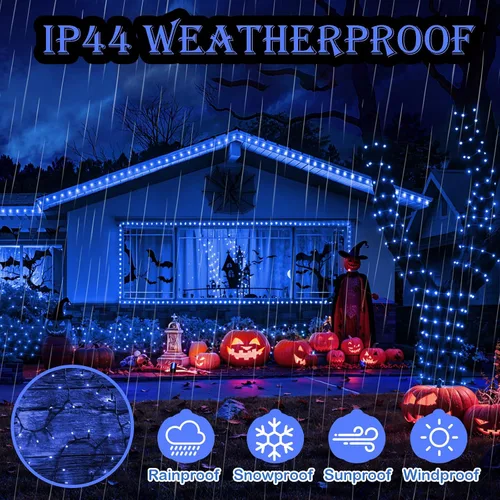 Miniatura 3 de Decute - Tira de luces de Navidad, impermeable, 300 LED, 105 pies, certificado UL con enchufe de extremo a extremo, 8 modos, guirnalda de luces