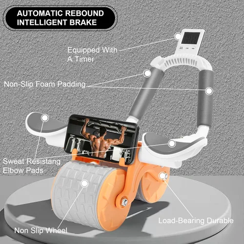 Miniatura 9 de 2026 Upgraded Ab Roller Wheel with Knee Mat &Timer - Automatic Rebound Abdominal Wheel with Elbow Support, Abs Workout Equipment for Core Strength