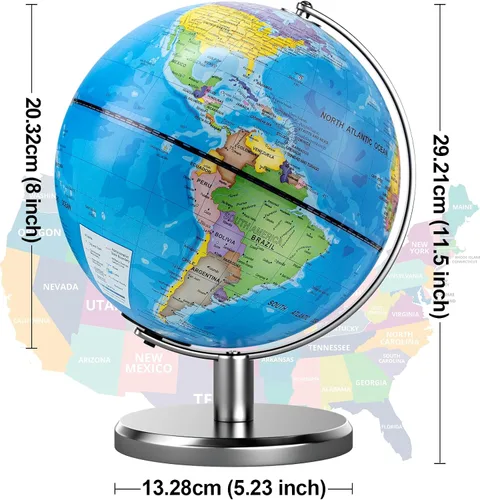 Miniatura 2 de Globo del mundo iluminado de 8 pulgadas con luz nocturna de constelación, globo educativo iluminado para niños y adultos, globos de aprendizaje