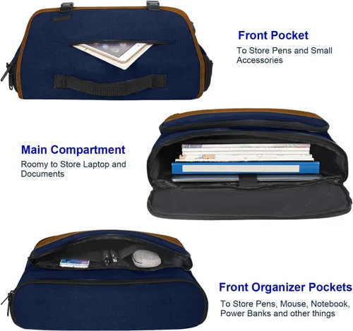Miniatura 37 de MATEIN Bolsa tipo mensajero para hombres, mochila escolar para adolescentes, ligera de 17.3 pulgadas, maletín para laptop grande, bolsa cruzada