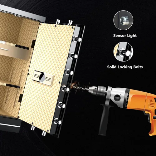 Miniatura 4 de Caja fuerte grande de 8.1 pies cúbicos para el hogar, caja de seguridad digital ignífuga con bolsa impermeable e ignífuga, caja de seguridad
