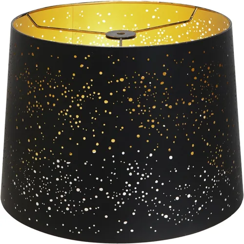 Pantalla grande de lámpara de tambor con proceso de grabado en metal, Alucset, para lámpara de mesa y de pie, diseño de estrellas celestes, 12 x 14