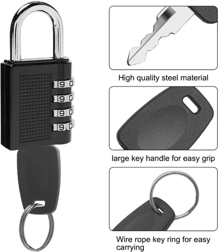 Miniatura 4 de Llaves de equipaje, 002 007 Llaves plateadas para T-S-A 002 007 llaves de bloqueo de equipaje maestro + 1 llavero, compatible con bolsa, maleta