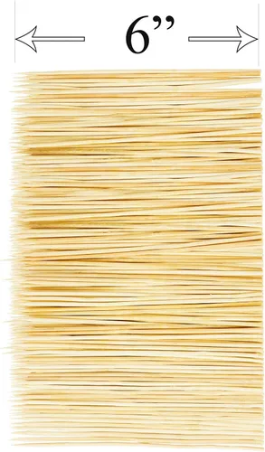 Miniatura 6 de DecorRack Pinchos de bambú natural de 6 pulgadas, 100 pinchos de madera para asar a la parrilla, barbacoa, aperitivos, frutas, smores, cóctel
