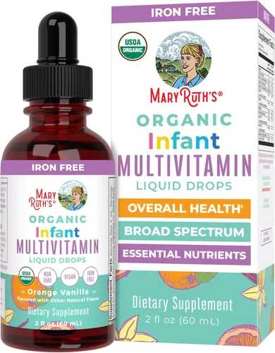 MaryRuth Organics Multivitamínico para bebés | USDA Orgánico | Gotas líquidas multivitamínicas para bebés de 6 a 12 meses | Apoyo inmunológico y