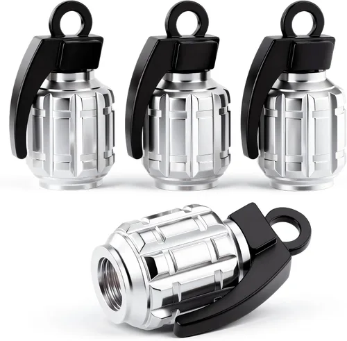 Miniatura 19 de 4 piezas tapas de vástago de válvula de neumático estilo bola 8, cubiertas universales de vástago de válvula de neumático con núcleo de cobre a