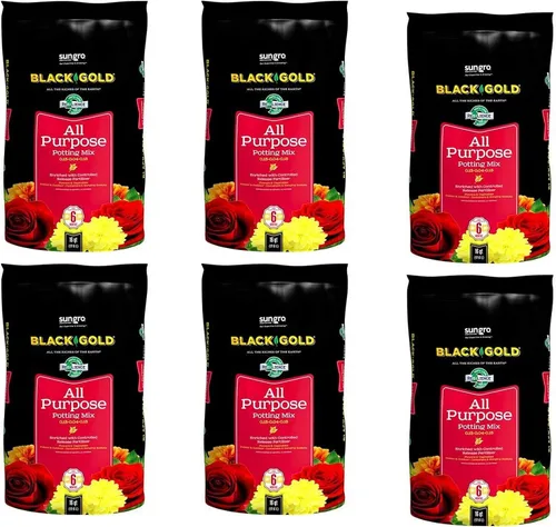 Sun Gro Mezcla de tierra para macetas para horticultura, para plantas de interior, verduras, hierbas, 16 cuartos de galón (paquete de 6) - Fundición