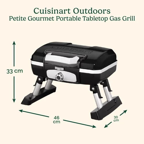 Miniatura 2 de Parrilla de gas portátil Cuisinart Petit Gourmet, Mesa, Negro