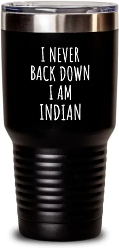 Miniatura 7 de I Never Back Down I'm Indian Tumbler Funny India Gift For Men Women Strong Nation Pride Quote Gag Joke Insulated Cup With Lid Black 20 Oz
