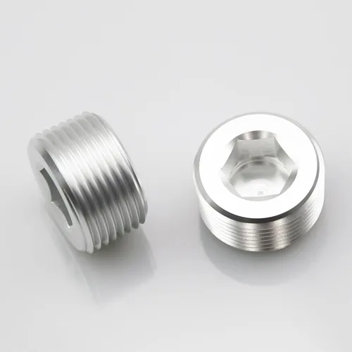 Miniatura 7 de Aluminio 1 "1 pulgada NPT rosca macho Allen cabeza enchufe enchufe de tubería, negro, paquete de 2