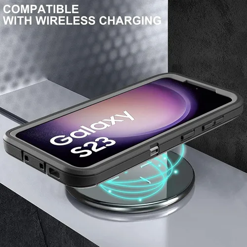 Miniatura 7 de Funda para Galaxy S23, S23 con protector de pantalla de TPU flexible autorreparable [2 paquetes], 3 en 1, funda de protección resistente a prueba