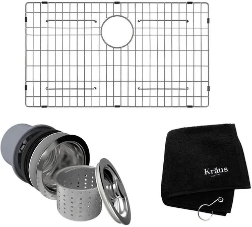 Miniatura 4 de Kraus Standart Pro - Fregadero de cocina de 30 pulgadas con delantal de estilo granja, calibre 16, de un solo tazón, de acero inoxidable, KHF200-30