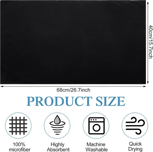 Miniatura 2 de Moukeren 72 unidades de toallas de mano negras para salón de microfibra absorbentes resistentes 16 x 27 toallas de mano para el cabello a granel