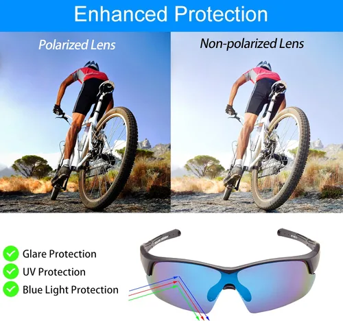 Miniatura 4 de POLARS DESIGN Deportes al aire libre Polarizado envoltura alrededor de Ciclismo Gafas de sol para hombres y mujeres TR90 Marco UV Protección