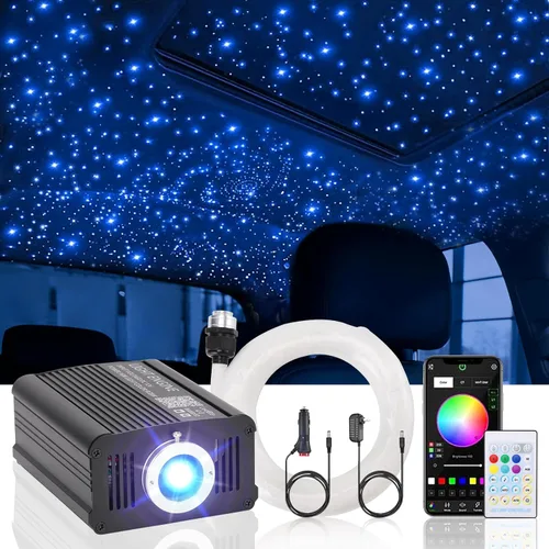 Miniatura 10 de Twinkle Headliner Star Light Kit, 800Pcs*0.03in/0.02in*9.8ft Mixed Ceiling Fiber Optic Lights APP/Remote Control Star Effect Music Mode RGBW Sound
