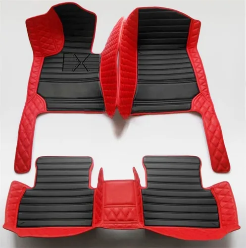 Miniatura 12 de JONGIA Alfombrillas personalizadas para el 98.6 % de los sedanes, deportivos, SUV, rojo y negro, almohadillas de cobertura completa, forro de cuero
