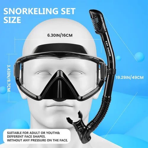 Miniatura 6 de Máscara de buceo Pano 3 para adultos, máscara de esnórquel de vidrio templado, máscara de natación antivaho sin fugas, gafas de natación