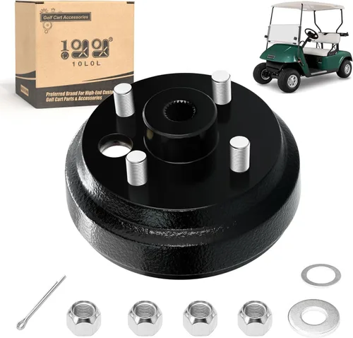 10L0L Conjunto de cubo de tambor de freno para carrito de golf EZGO TXT PDS (eléctrico), vehículos de gas de 2 ciclos 1982-1993, repuesto OEM #