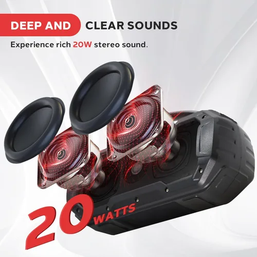 Miniatura 2 de Pyle Altavoz inalámbrico portátil Bluetooth con micrófono manos libres con graves profundos función de sonido estéreo TWS - Altavoz impermeable IPX6