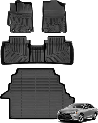 Miniatura 77 de Alfombrillas de TPE para Toyota Highlander 2014-2019 7 y 8 asientos, protección para todo tipo de clima, forros de piso de automóvil resistentes