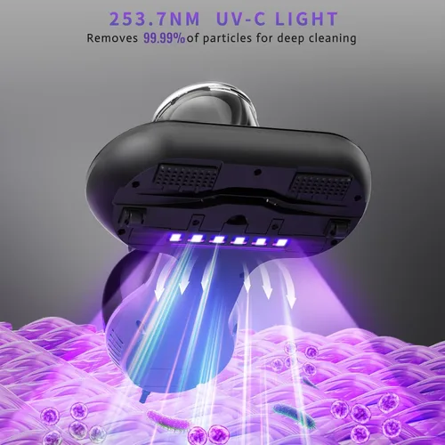 Miniatura 3 de Aspiradora de colchón Hersven, aspiradora de cama UV portátil de 16 kPa y 12800 vibraciones por minuto mejorada para limpieza efectiva de cama