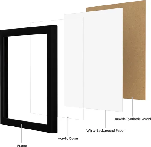 Miniatura 2 de eletecpro Marcos de discos de vinilo de 7 x 7 pulgadas para galería, decoración de pared negra resistente y ligera, marcos LP fáciles de colgar, se