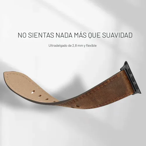 Miniatura 5 de EDIMENS Correas de cuero compatibles con Apple Watch de 1.81 pulgadas, 1.77 pulgadas, 1.73 pulgadas, 1.65 pulgadas (serie 1, 2, 3) para hombres