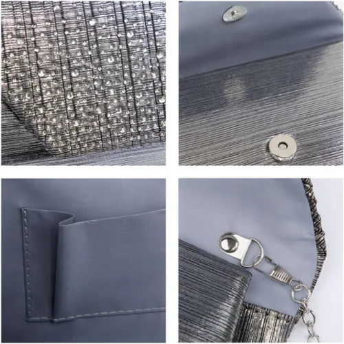 Miniatura 6 de Dasein Bolsos de noche para mujer, bolsos de boda, bolsos de mano, embragues de fiesta, cóctel, graduación, embrague formal con diamantes