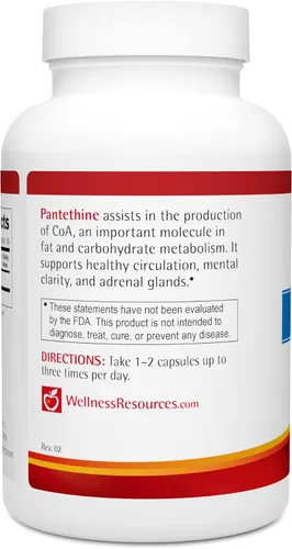 Miniatura 3 de Wellness Resources Pantethine - Vitamina activa B5. Vegana (300 mg por cápsula, 90 cápsulas)