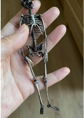 Miniatura 5 de Colgante de esqueleto de cuerpo completo, collar con colgante vintage de calavera única, colgante de calavera gótica, regalo de joyería para él