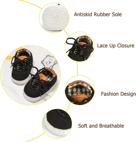 Miniatura 4 de Morbido - Tenis de lona para bebés y niños pequeños, antideslizantes, para recién nacidos, para recién nacidos, para recién nacidos de 0 a 18 meses