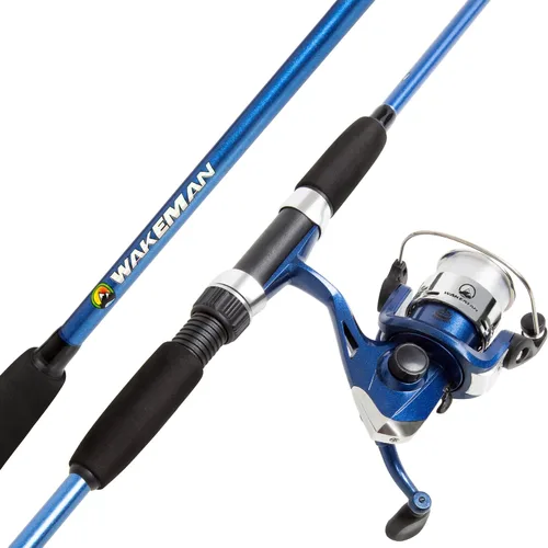 Fiberglass Fishing Rod and Spinning Reel Combo - Swarm Series Collapsible Fishing Gear for Catching Bass, Trout, Catfish, and More by Wakeman