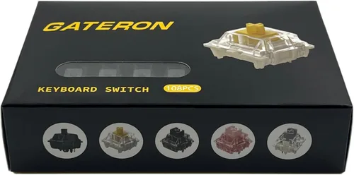Miniatura 4 de GUYEKS GATERON Oil King V2 Interruptores de teclado prelubricados, interruptores lineales negros de 5 pines de 55 gf compatibles con teclado