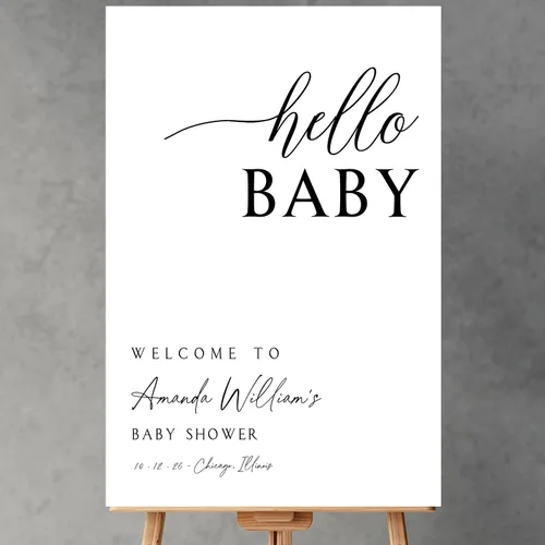 Miniatura 9 de Letrero de bienvenida para baby shower, cartel de bienvenida floral para baby shower, cartel de bienvenida floral rosa, cartel de bienvenida floral
