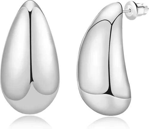 Aretes de aro gruesos de oro para mujer, chapados en oro de 14 quilates, aretes de aro triple, hipoalergénicos, a la moda, aretes de aro gruesos de