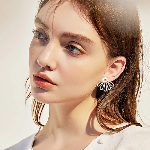 Miniatura 4 de Juego de 11 pares de aretes de flor de loto para mujeres y niñas, juego para orejas ansitivas, joyería simple y elegante, Diamante de imitación