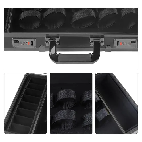 Miniatura 6 de TFCFL Estuche de peluquero profesional, kit de herramientas de peluquería negra, caja de herramientas portátil para estilista de viajes con Negro MM