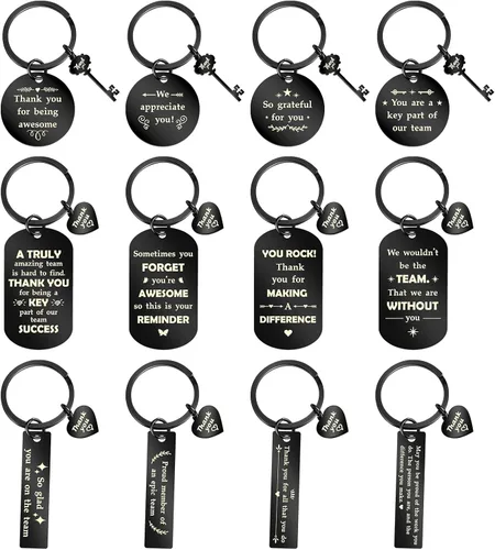 Miniatura 8 de Kathfly 12 llaveros motivacionales de agradecimiento para compañeros de trabajo para empleados, compañeros de trabajo, trabajadores sociales, 12