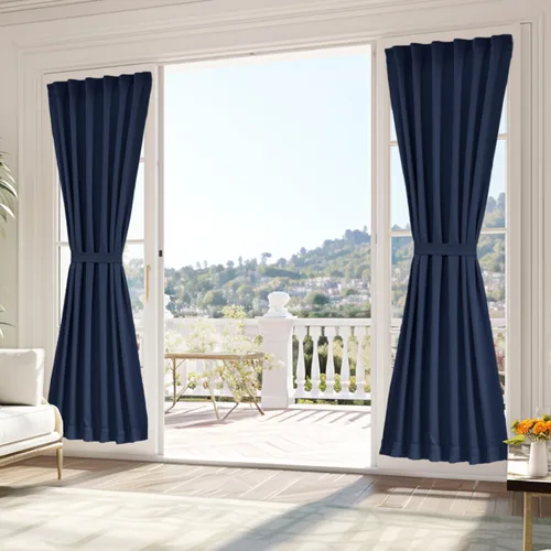 Miniatura 69 de Vatge - Cortinas autoadhesivas para puerta francesa, tratamiento de ventana con filtro de luz sin varillas ni perforaciones para puertas de cristal