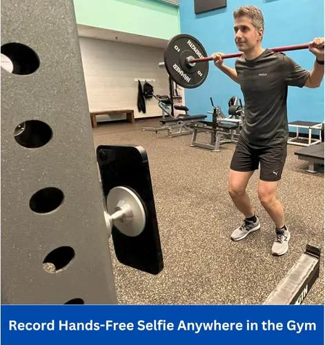 Miniatura 3 de Gym Mate Soporte magnético para teléfono compatible con MagSafe - Se fija a superficies de metal - Entrenamiento y grabación manos libres - Fuerte