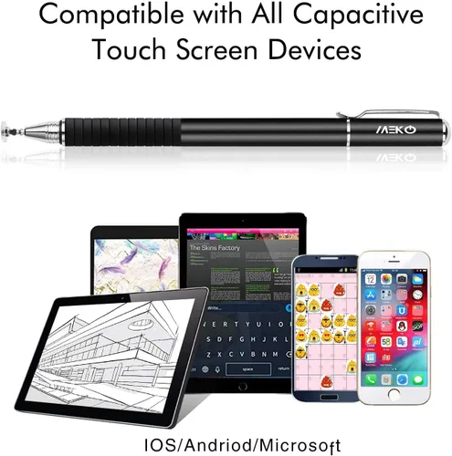 Miniatura 3 de MEKO Lápiz Universal, [Serie de Precisión 2 en 1] Lápices con Punta de Disco para Pantalla Táctil para Todas las Pantallas Táctiles Capacitivas