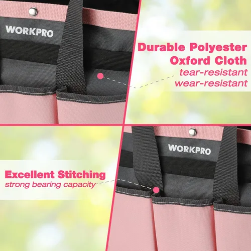Miniatura 7 de WORKPRO Bolsa de Jardín, Bolsa de Transporte y Almacenamiento de Herramientas de Jardín con 8 Bolsillos, Organizador para el Hogar para Carrito