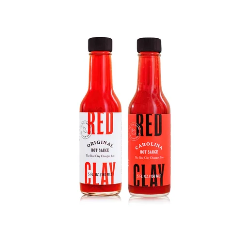 Miniatura 3 de Red Clay - Salsa picante original y salsa picante Carolina en caja de regalo de arcilla roja, pimientos Fresno prensados en frío, hechos a mano por