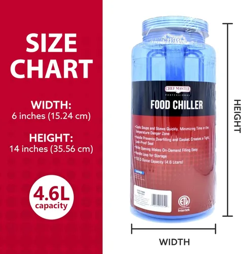 Miniatura 2 de Chef Master Enfriador de alimentos grande, paleta fría de plástico de 155.5 onzas para enfriar sopas calientes, guisos y otros líquidos calientes
