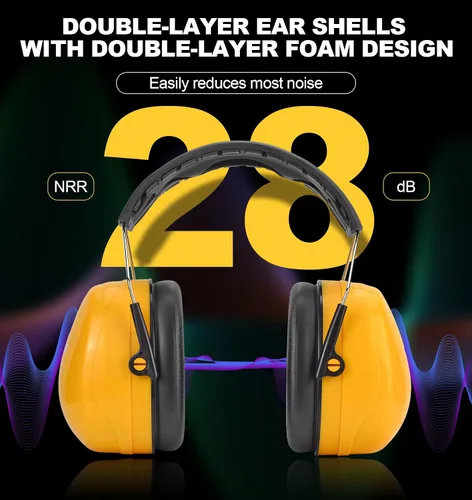 Miniatura 2 de HZ012 NRR Orejeras de seguridad de 28dB, protección auditiva pasiva de espacio auditivo profundo Proetctors de oído duraderos, para carpintería