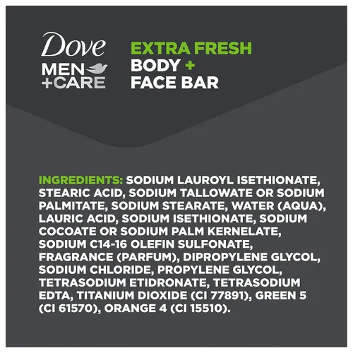 Miniatura 12 de DOVE MEN + CARE Limpiador de barra 3 en 1 para cuerpo, cara y afeitado, limpiador corporal y facial extra fresco, más hidratante que el jabón