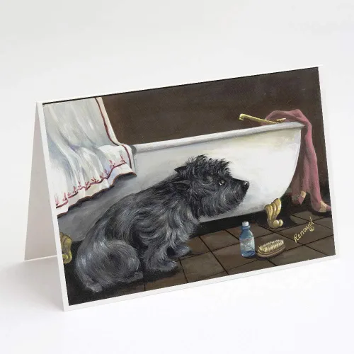 Miniatura 5 de Caroline's Treasures PPP3013GCA7P - Tarjetas de felicitación y sobres para mascotas de Basset Hound Teacher, paquete de 8 tarjetas en blanco