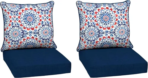 Miniatura 101 de Arden Outdoor Deep Seat Cushion Set, 24 x 24 pulgadas, Cojín para patio resistente al clima, a la lluvia y a la decoloración para silla, sofá y sofá
