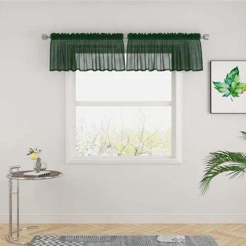 Miniatura 83 de UPOPO Paneles de Cortina Beige Pequeños Cortinas Transparentes de Gasa de 16 Pulgadas de Largo Cortinas de Cocina de Voile con Textura de Lino