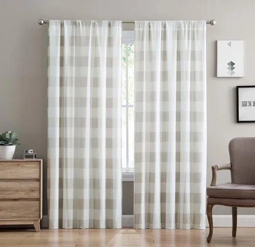 Miniatura 6 de TRULY SOFT Everyday Buffalo Plaid Black Polyester - Par de paneles de 2 piezas, con temática a cuadros, para hombres y mujeres, certificado Oeko-TEX